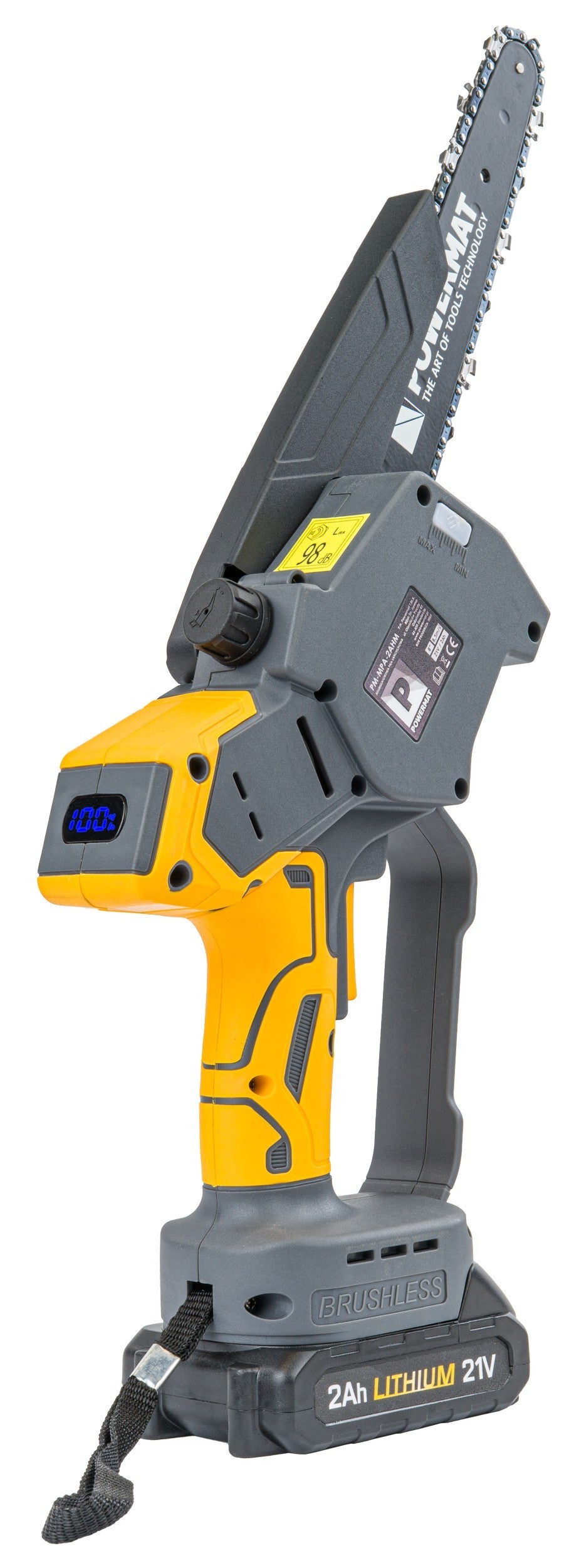 Mini tronçonneuse électrique  8"  21 V  2 batteries + acessoires