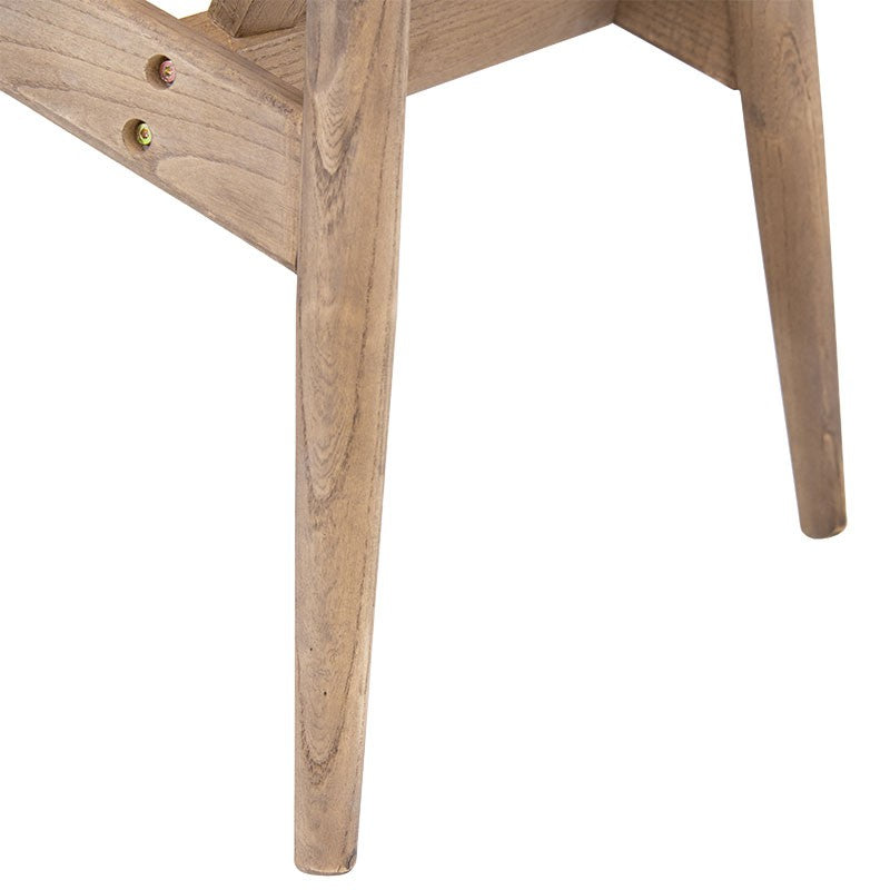 Fauteuil relax Udalle bois massif noyer-tissu beige-marron 77x70x82cm