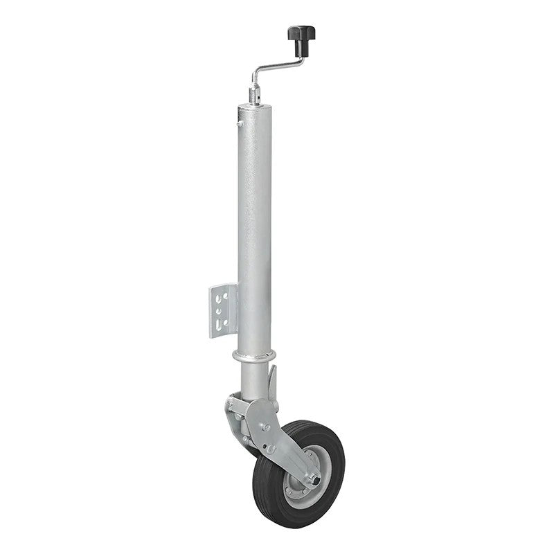 Roue jockey 60mm jante métal avec pneu caoutchouc 200x60mm pliable