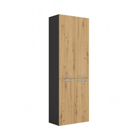 Meuble salle de bain armoire haute 174x30x60 cm anthracite