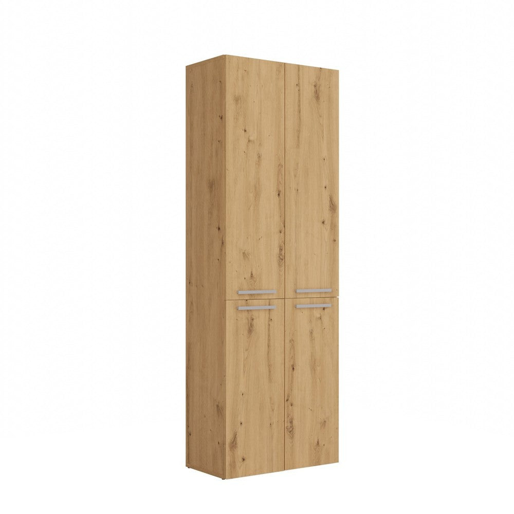 Meuble salle de bain armoire haute 174x30x60 cm bois artisan