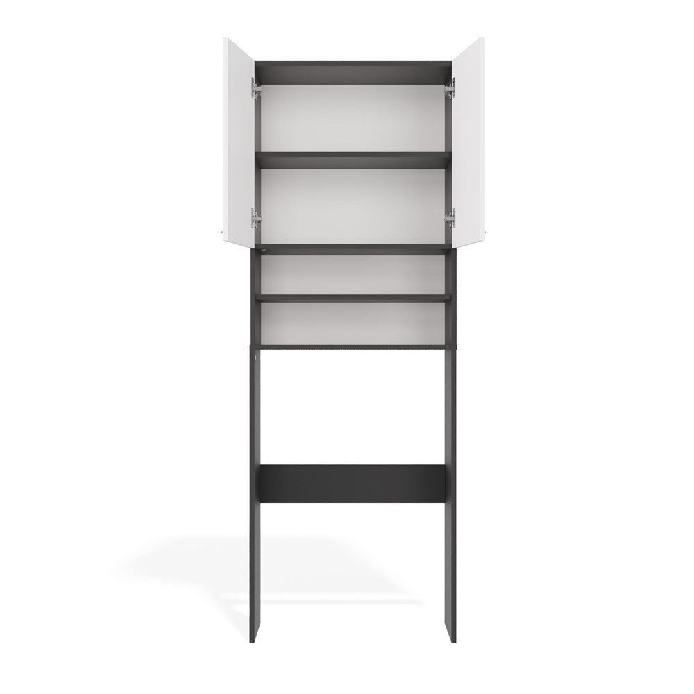 Meuble pour machine à laver anthracite blanc étagère 180X64X30 cm