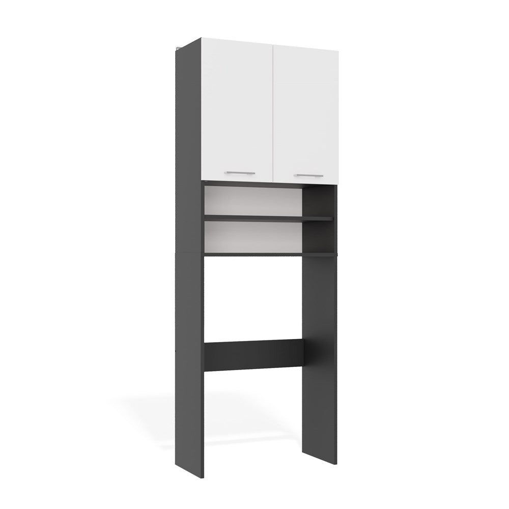 Meuble pour machine à laver anthracite blanc étagère 180X64X30 cm