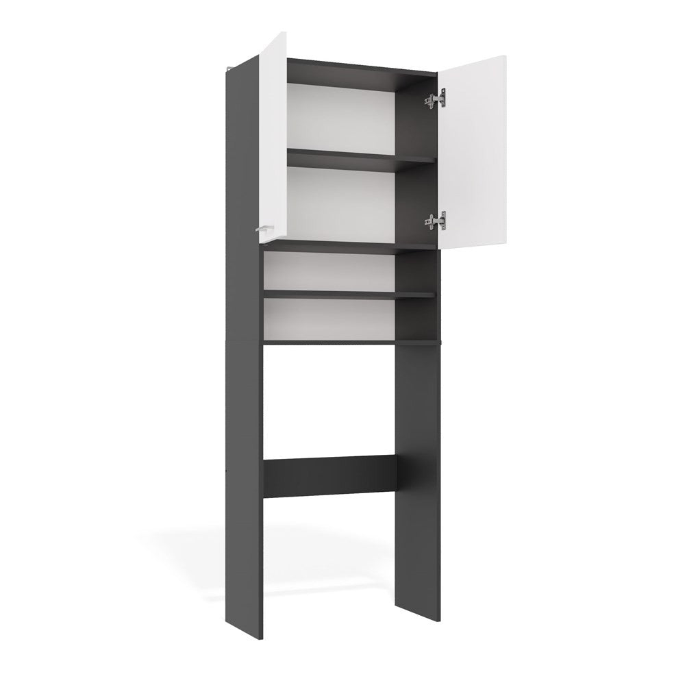 Meuble pour machine à laver anthracite blanc étagère 180X64X30 cm