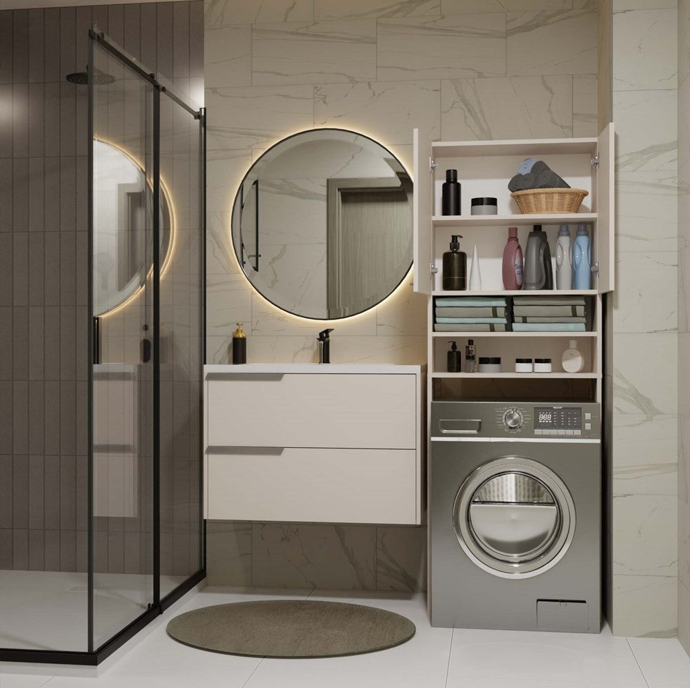 Meuble pour machine à laver 180X64X30 cm beige