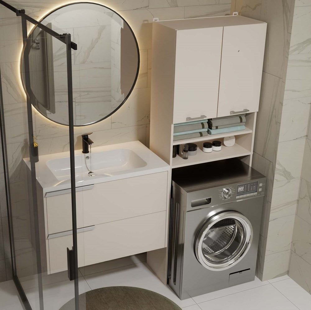 Meuble pour machine à laver 180X64X30 cm beige