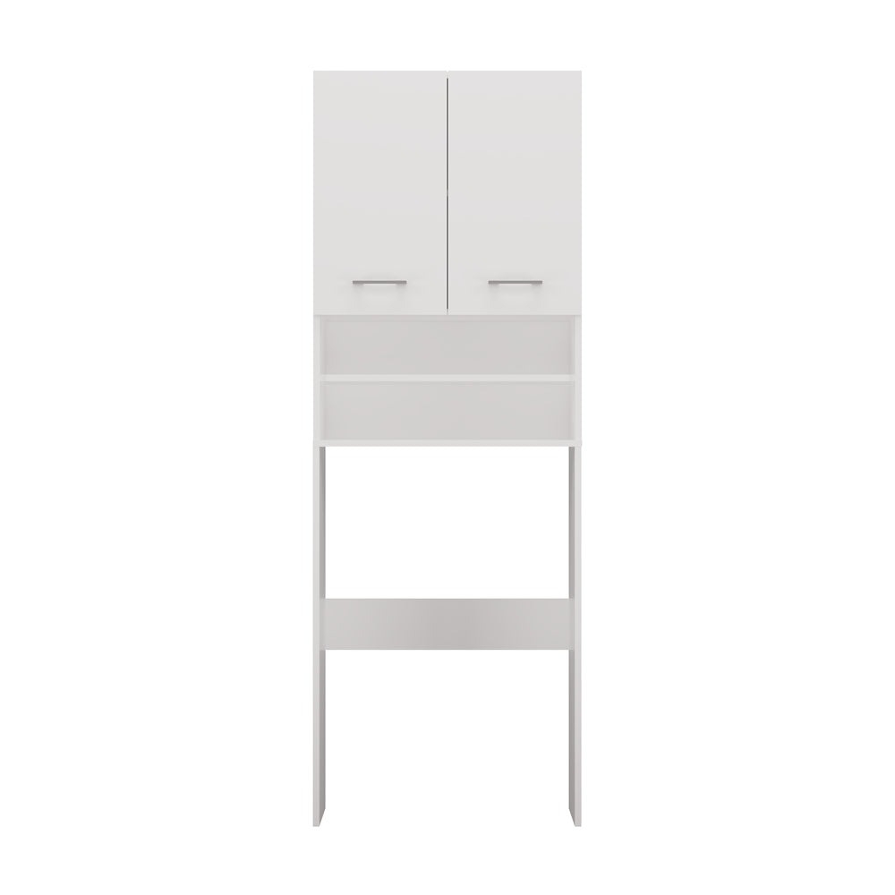 Meuble pour machine a laver 2 portes 4 étagères 180X30X64 cm blanc