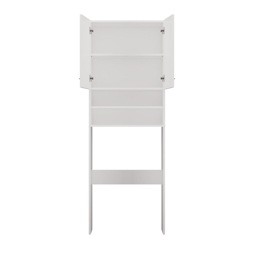 Meuble pour machine a laver 2 portes 4 étagères 180X30X64 cm blanc