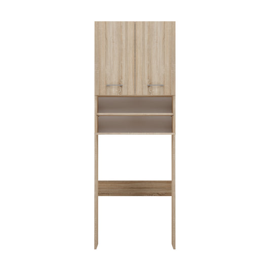 Meuble pour machine a laver 2 portes 4 étagères 180X30X64 cm marron