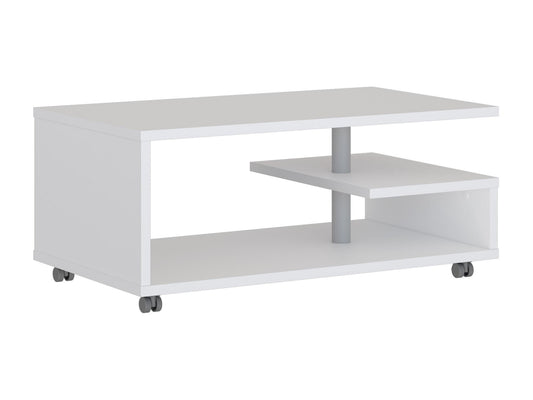 Table basse sur roulettes blanche  90x51x40 cm
